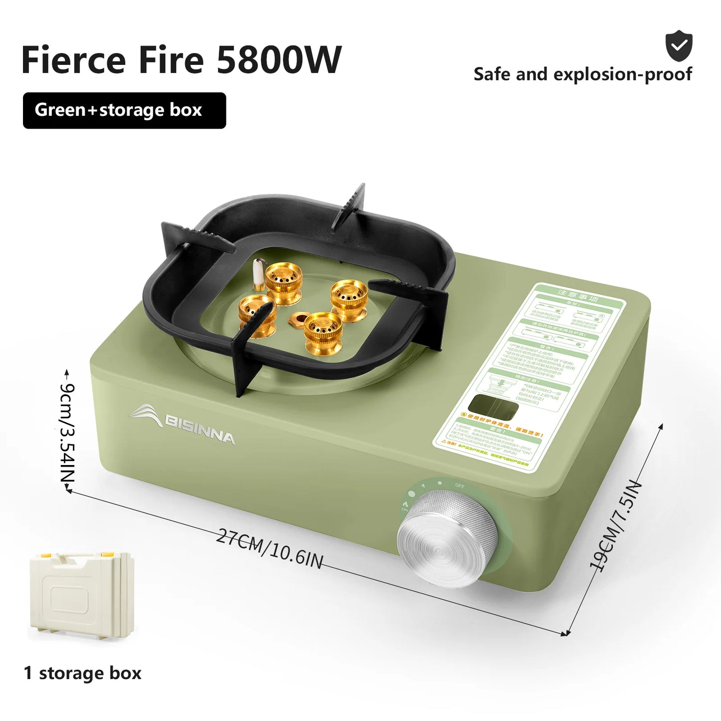 Camping Gas Stove 5800W - High Firepower Outdoor Portable