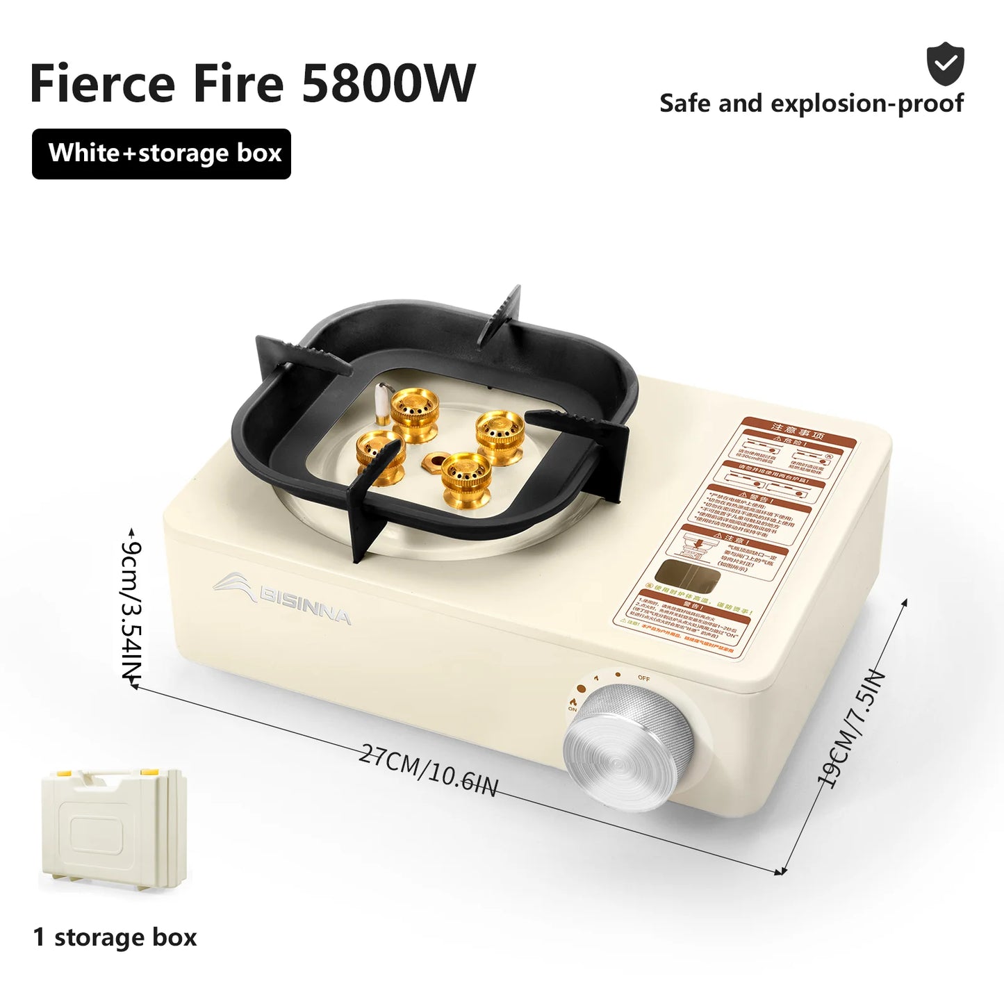 Camping Gas Stove 5800W - High Firepower Outdoor Portable