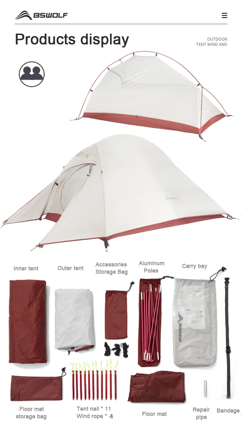 BISINNA Ultralight Camping Tent