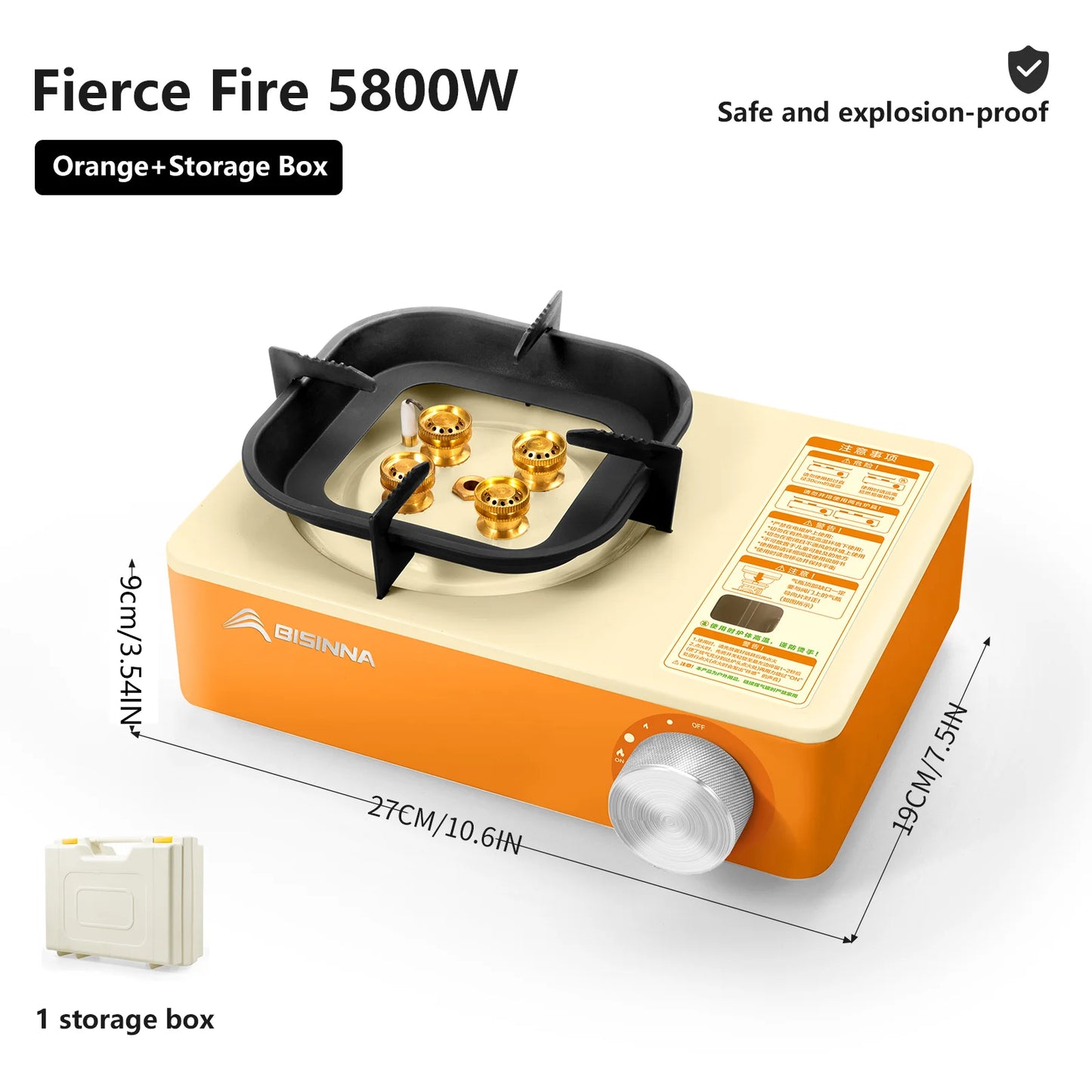 Camping Gas Stove 5800W - High Firepower Outdoor Portable